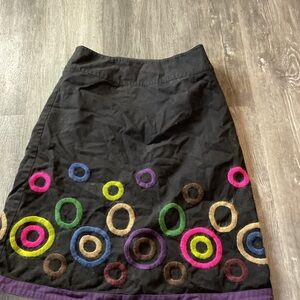 Boden Colorful embroidered Circle  Patterned Skirt